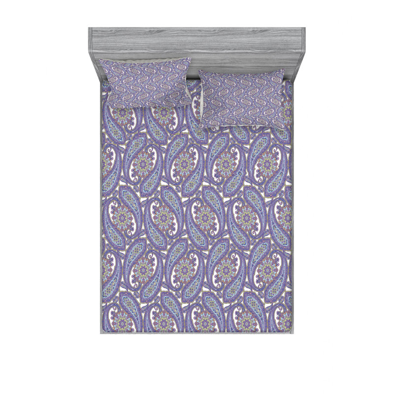 Microfiber Floral Sheet Set, Queen, Paisley 4
