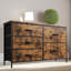 5 Chest of Drawer 100cm W Double Dresser, Rustic Industrial, Bedroom Furniture