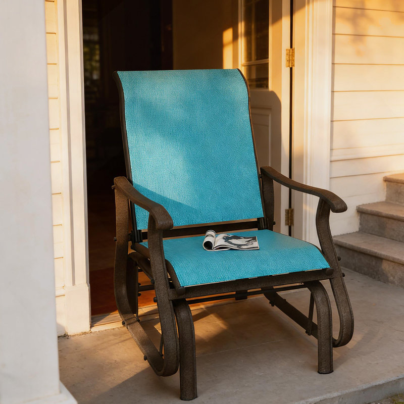 Garden Glider Swing Chair,Outdoor Glider Chair, Blue