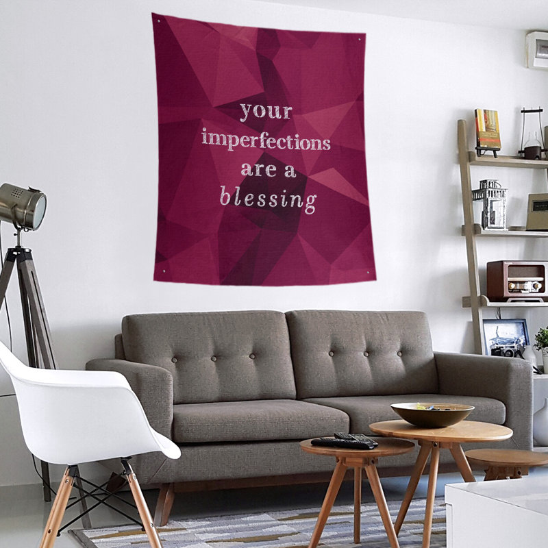 Tapisserie guillemets d’imperfections en polyester en faux gemme, H 80 po x l 68 po, Spinelle