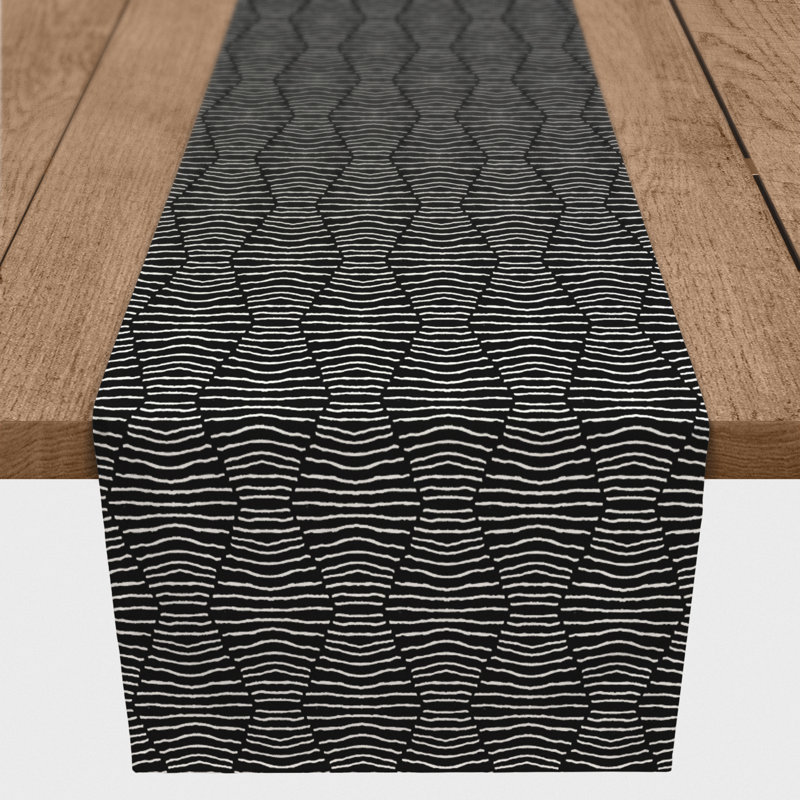 Chemin de table Forada, 72 po x 16 po, Noir