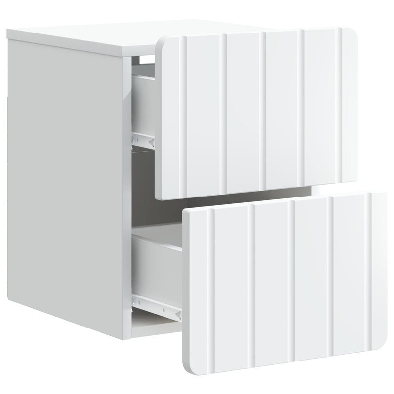 33cm W Manufactured Wood Bedside Table, White