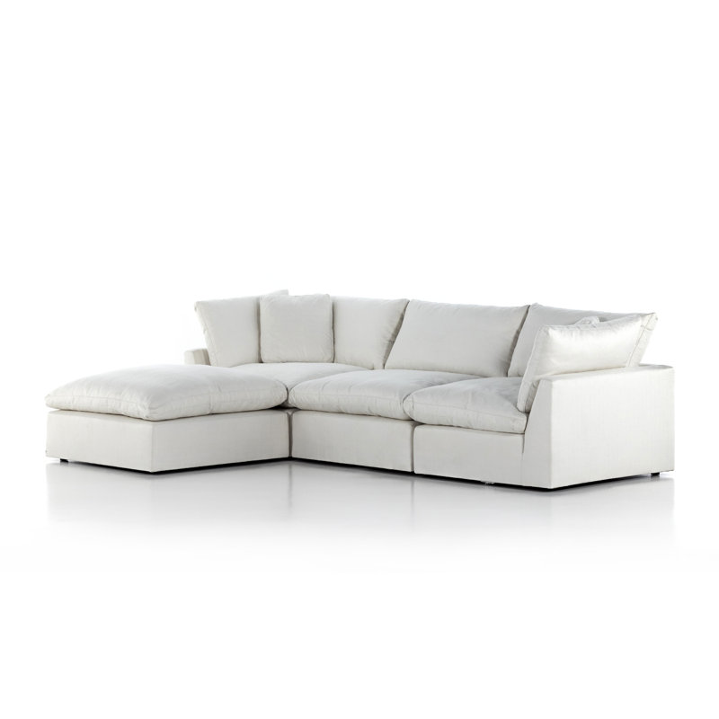 Stevie Modular Sectional, Cream Polyester