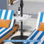 Round Outdoor Side Table With Umbrella Hole , 50cm cm W 50cm cm D