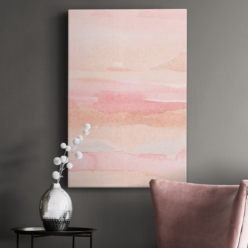 Toile tendue avec châssis de qualité supérieure Rose Fade II - prête à être accrochée, H 60 po x l 40 po x P 1,5 po