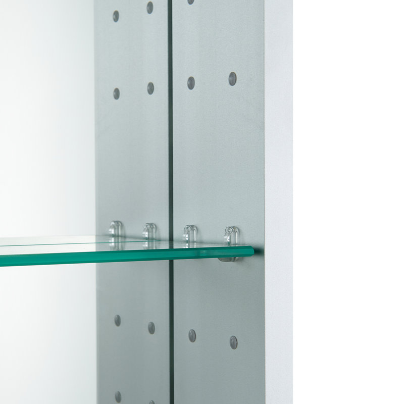 5.34'' W 28'' H Recessed Frameless Medicine Cabinet with Mirror and Fixed Shelves