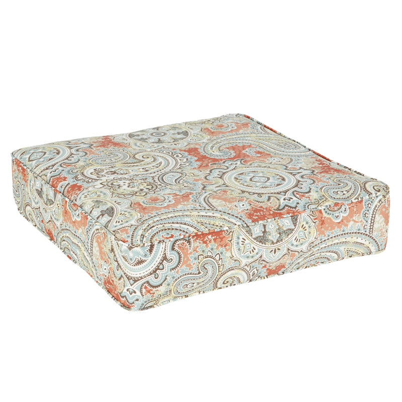 Outdoor Paisley Corded Deep Seating Cushion, 30 x 27 x 5 Cushion - Corded, Richloom - Houssie Cinnabar