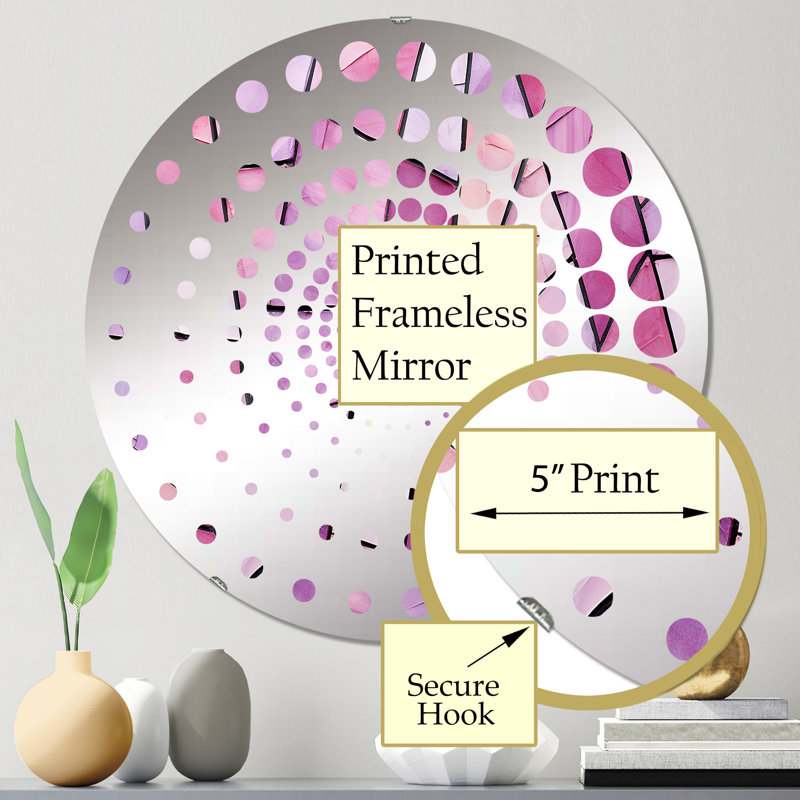Sebastain - Miroir mural à spirale circulaire, 23,6 po x 23,6 po