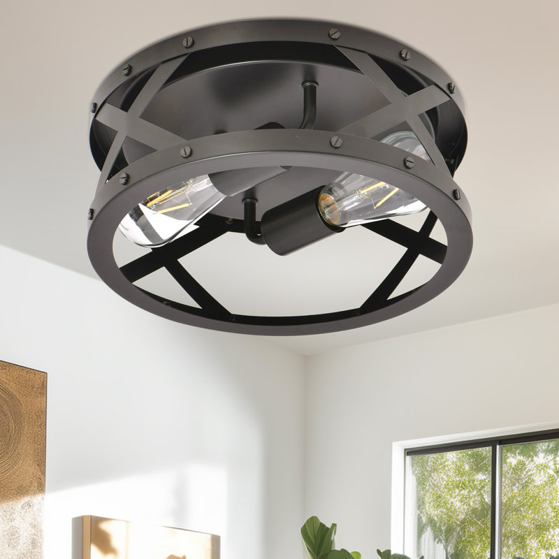 Plafonnier encastré noir 2 lumières Craspedia