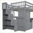 Full Size Solid Pinewood &amp; MDF Space-Saving Multifunctional Loft Bed Gray for Teens &amp; Young Adults-876540713
