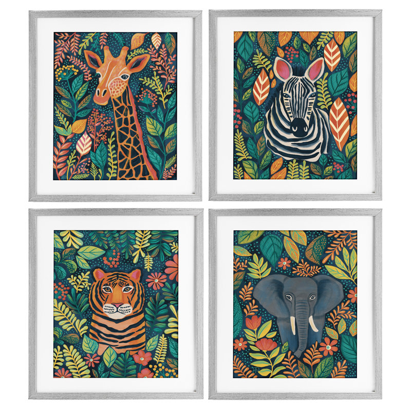 Jungle Leaf, 16 x 13, Farmhouse Grey Under Glass Framed