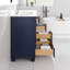 28 po Yena Meuble-lavabo simple bleu avec comptoir en quartz de Carrare et lavabo encastré en porcelaine