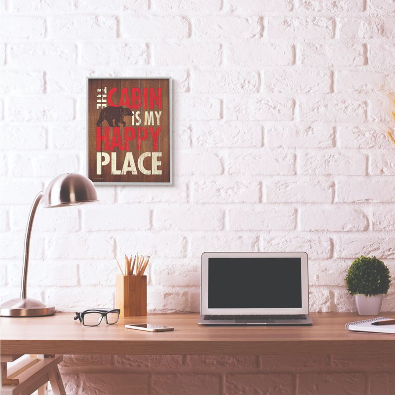 «Cabin Country Home Wood Textured Word Design», impression sur toile, H 20 po x l 16 po x P 1,5 po
