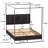 Upholstered Metal Canopy Bed-856990019-862300148