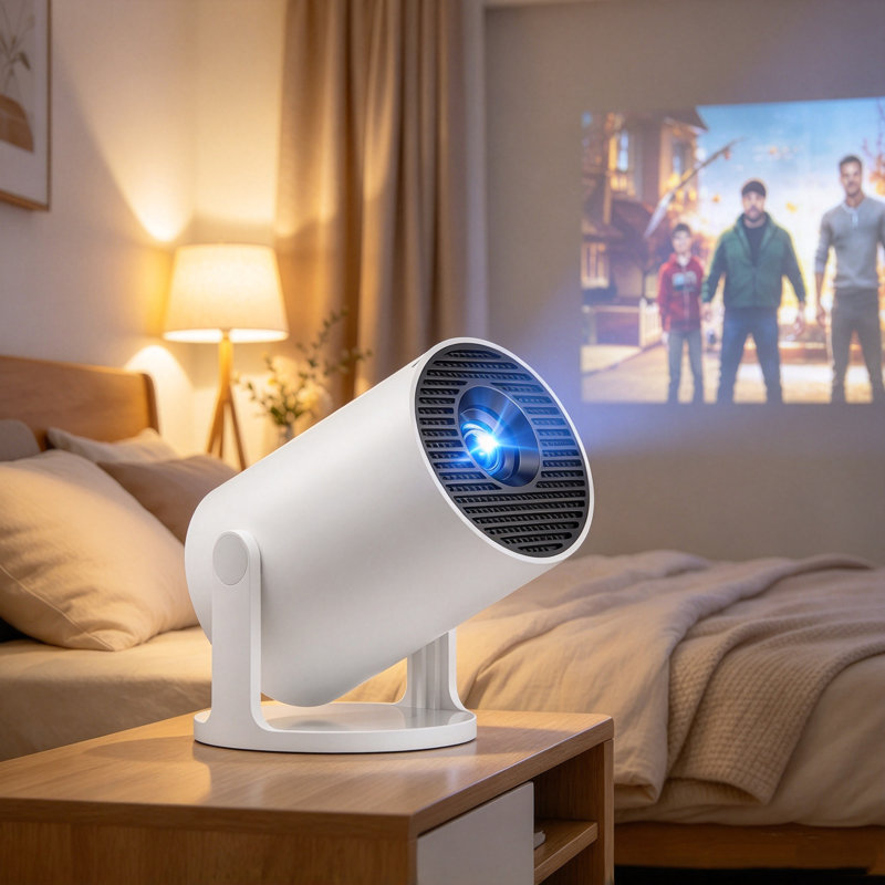 Mini Portable Projector with WiFi & Bluetooth, 4K Supported, Dynamic Starry Sky Light, 180° Rotation, Auto Keystone for Indoor Outdoor Movies