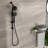 Matte Black Shower Assembly With 4.7" Showerhead, 7 Hand And Adjustable Parts-125173582