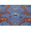 Tapis oriental bleu fait à la main Oushak 4 x 6