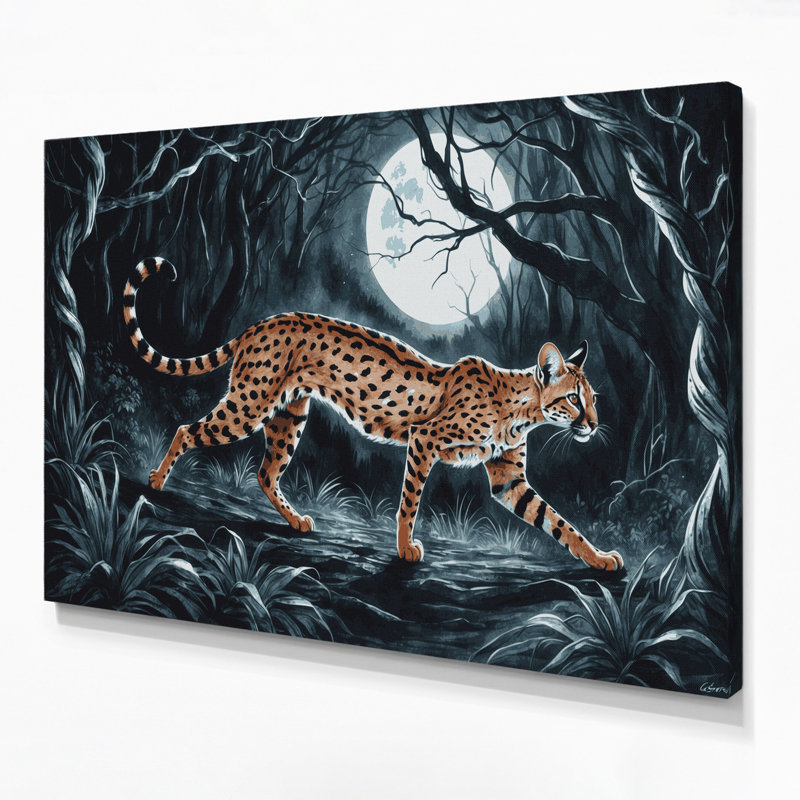 "Wildlife Genet", art mural sur toile gris, H 11 po x l 14 po