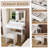 New Large Mirror Vanity Desk for Bed room , Modern Makeup Vanity Set with Power Outlet and Hair dryer holder, 5 Drawers , 3 Lighting Color Adjustable Dressing Table for Bedroom, White Color-417225401