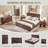 25" Tall Modern End Table Set of 2,23.6" W Side Table with with Charging Station,Wood End Table w/2 Storage Drawers -123028530-129777360-129679276