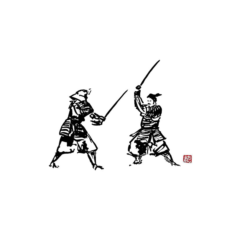 The Honor Of The Samurai II by Péchane - Print on Canvas, Wrapped Canvas, 20.32 cm H x 30.48 cm W
