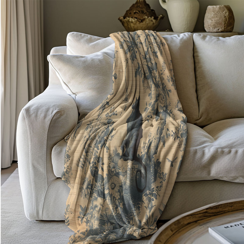 Toile à motif de chat - Couverture en sherpa de qualité supérieure 1 pièce, Grand lit