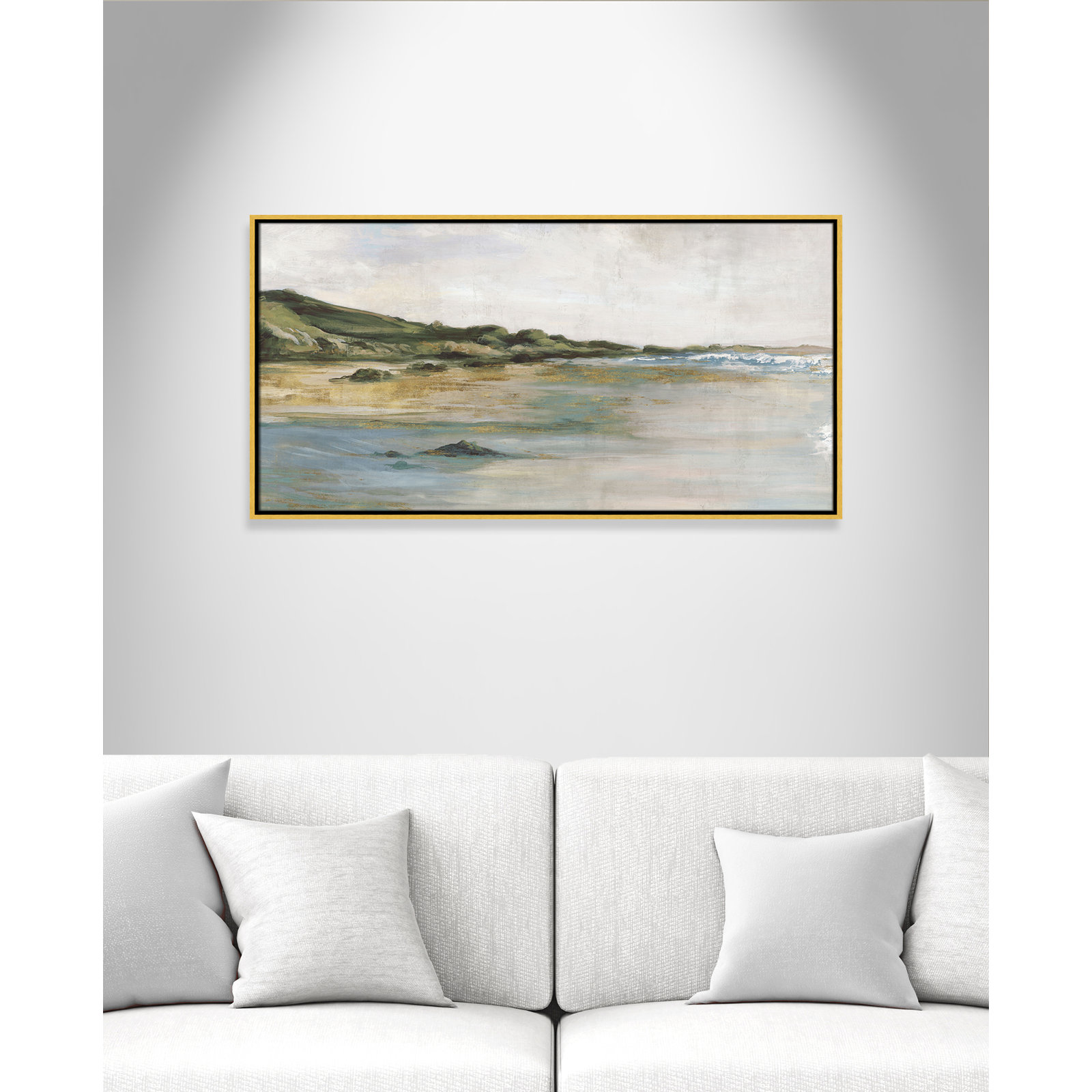 Tide’s Edge Print by , 21.5" H x 41.5" W, Gold