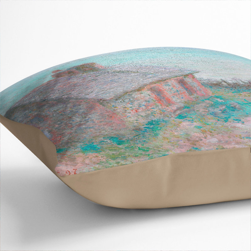 House At Varengeville Square Throw Cushion, Stone, 40cm H x 40cm W x 15cm D