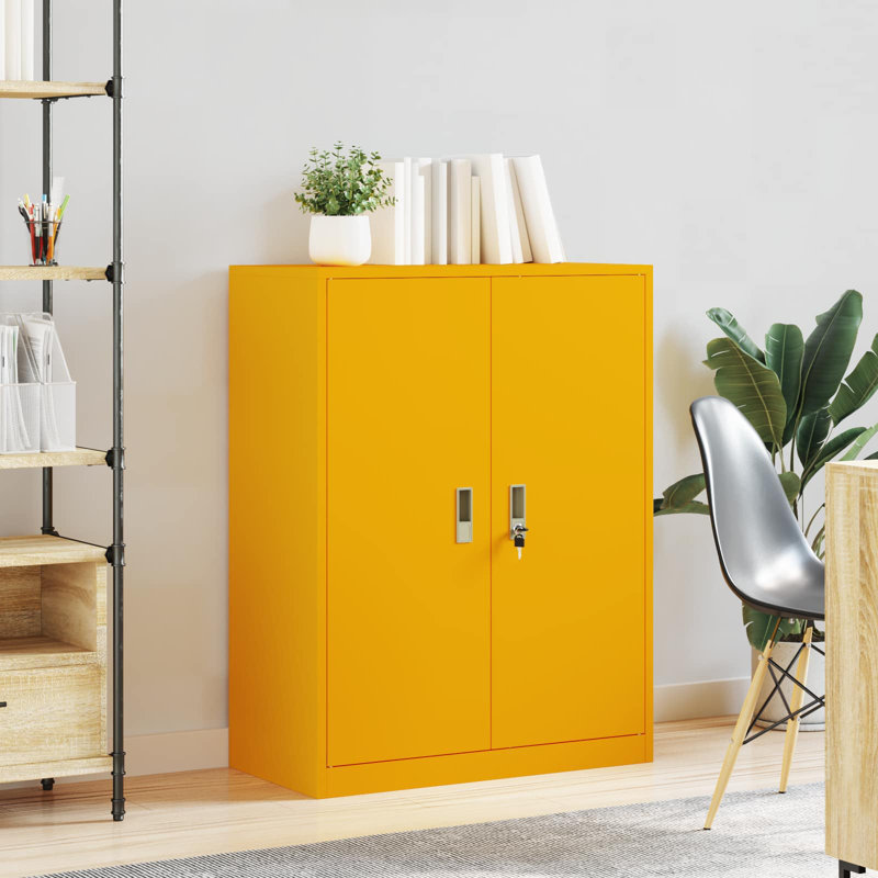 Storage Cabinet, Mustard Yellow