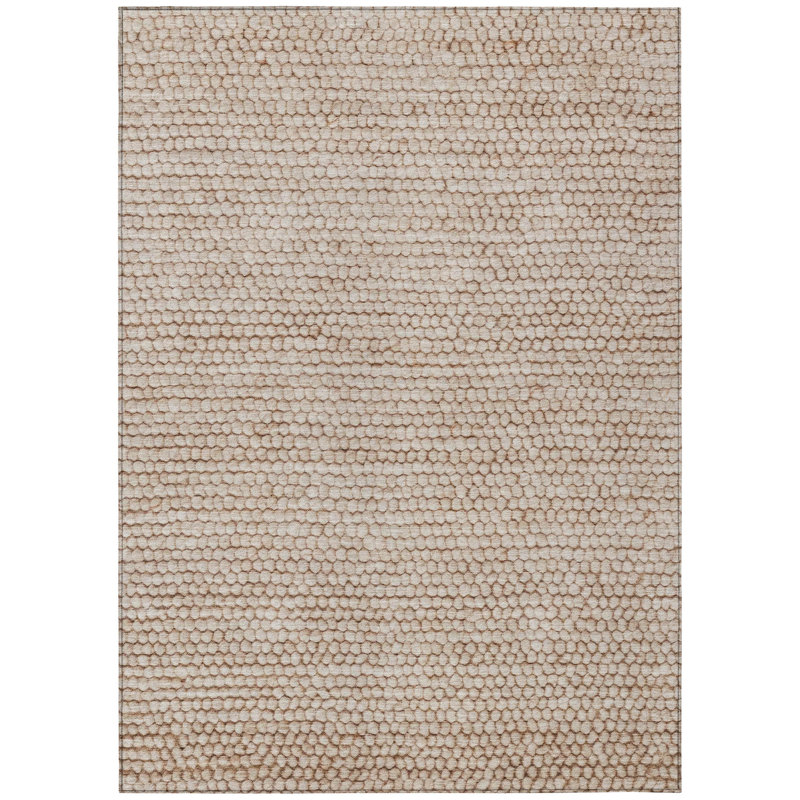 Machine Washable Indoor/Outdoor Chantille ACN2719 Striped Rug, Beige, 5' x 7'6"