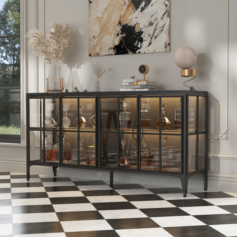 63" W Sideboard Cabinet Buffet Storage Cabinet