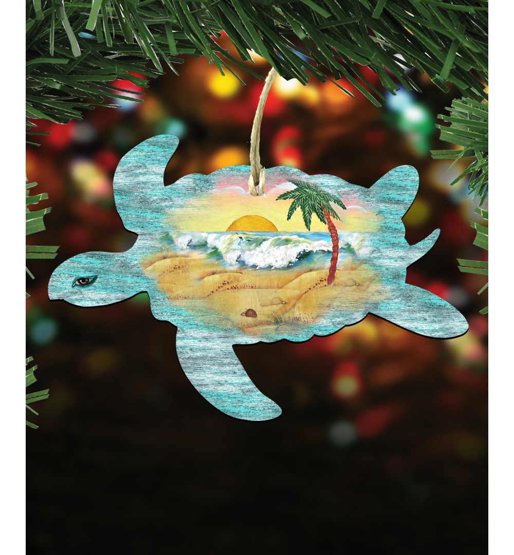 5'' Handmade Wood Hanging Figurine Ornament (Set of 3) The Holiday Aisle®