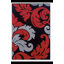 Tapis floral noir / rouge-16339825