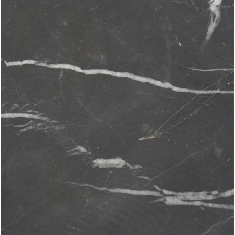 Kaii End Table, 16" H x 16" W x 16" D, Black Marble
