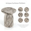 Table d'appoint sur piédestal Fulcher de 43 cm de large, aspect pierre et effet travertin-886409839