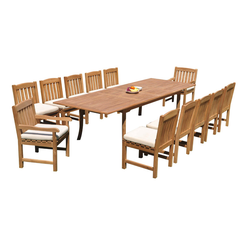 Ensemble repas pour 8 personnes Ezequiel, H 30,5 po x L 117 po x l 42,5 po, 12