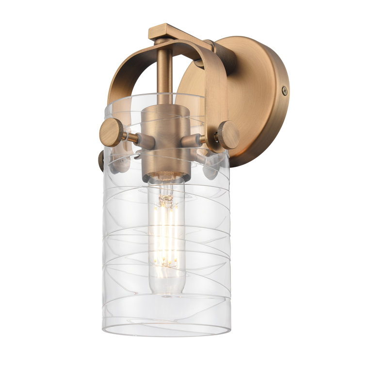 Applique murale 1 lumière 7 po Siglerville, Laiton brossé, Tourbillon déco