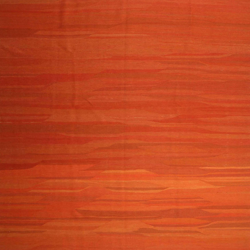 Tapis contemporain orange, Carré 5 pi