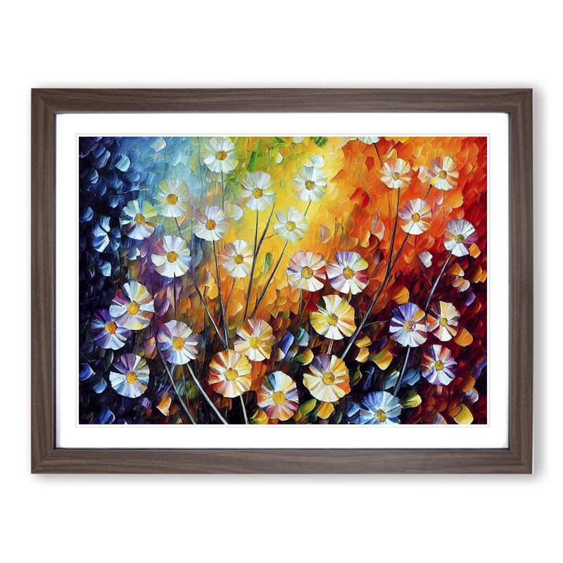 Mixed Flowers - Framed Print, 46cm H x 64cm W, Walnut Framed