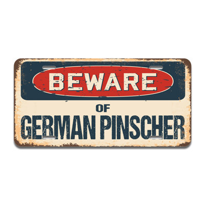 Beware of German Pinscher Aluminum Plate Frame