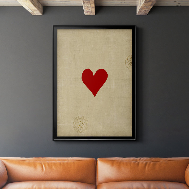 Toile encadrée Heart Premium - prête à être accrochée, Noir, H 36,5 po x l 26,5 po