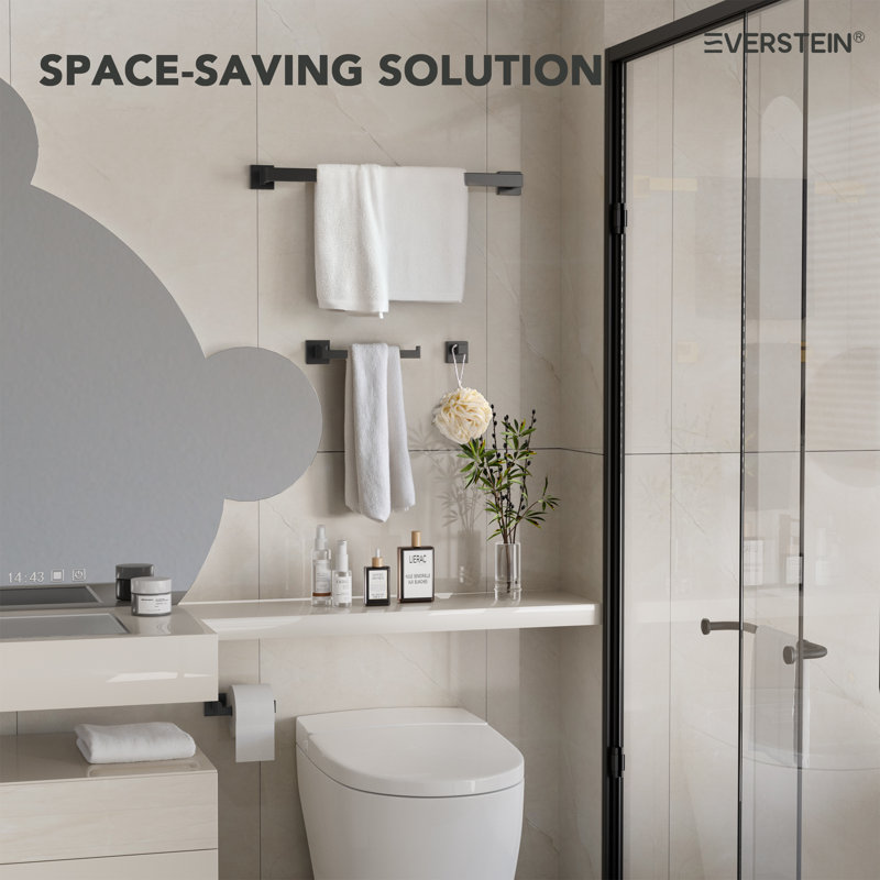 4 - Piece Bathroom Hardware Set, Matte Black