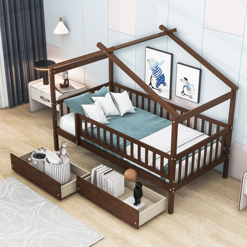 Veyaan Kids Daybed, Walnut, Twin