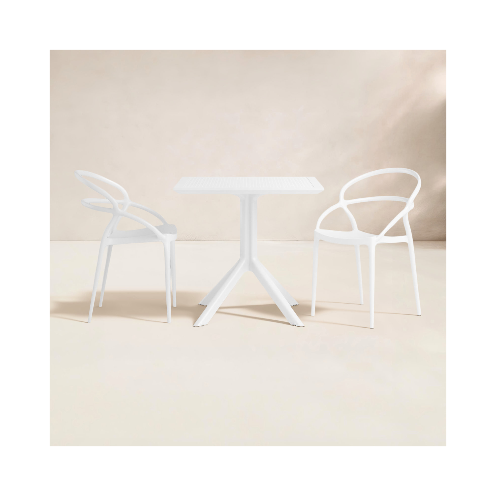 Farrah Patio 3 Piece Bistro Set, White