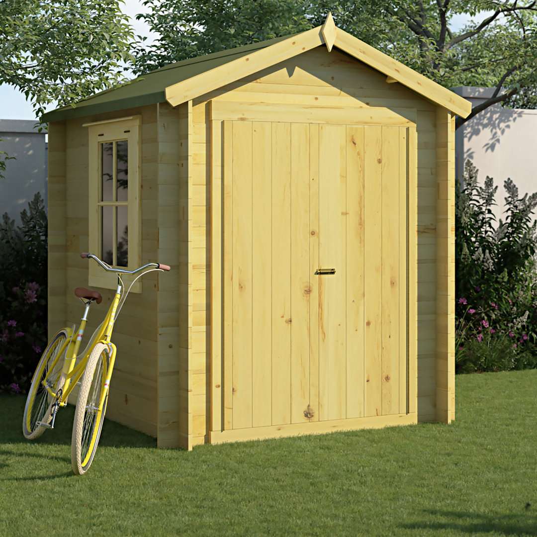 Rossano 7 Ft. W x 7 Ft. D Log Cabin Garden Shed