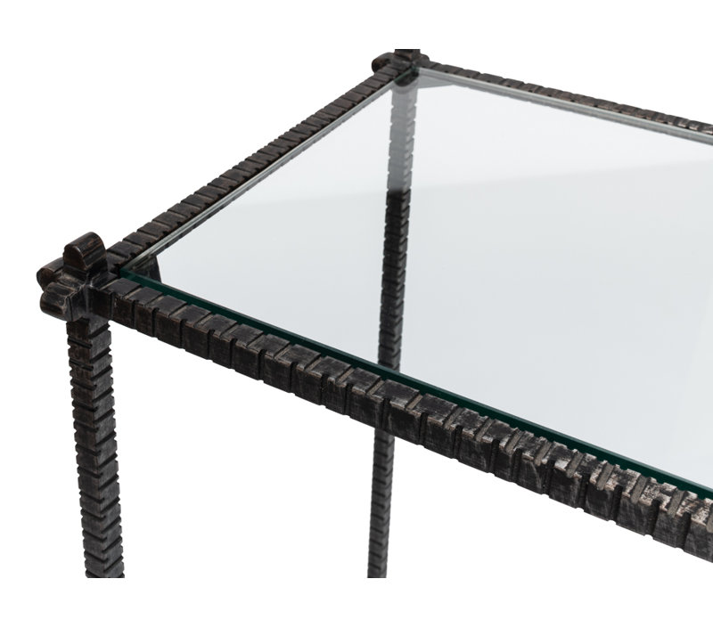 Hand Chased 60 in. Glass Console Table