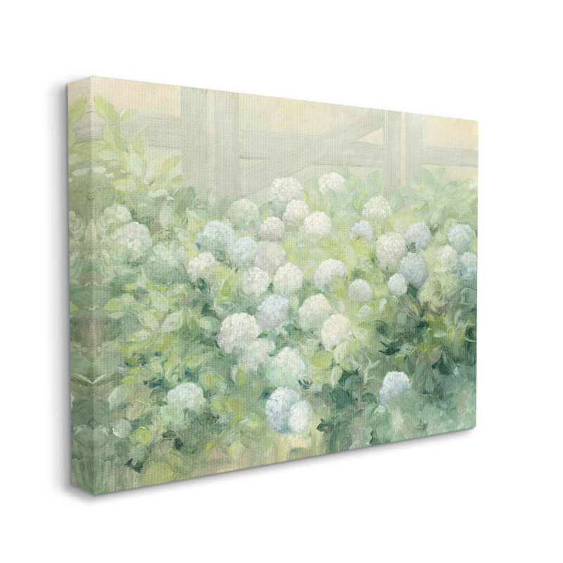 «Floral», hydrangea, jardin, ferme, peinture de Julia Purinton - impression d'art graphique, Toile tendue, H 16 po x l 20 po