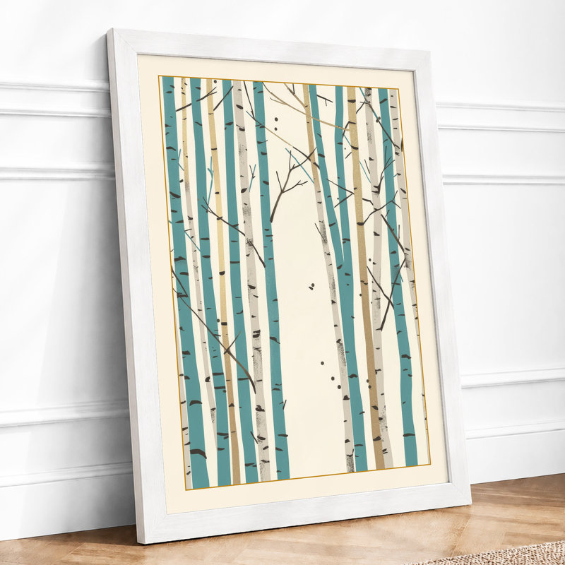 Quiet Northern Forest Scandinavian - Print, A2 - 59.4 x 42.0 cm, White