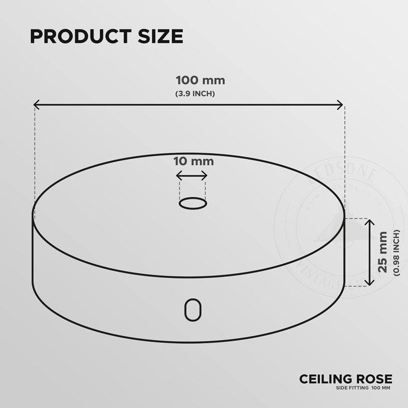 Single Outlet Ceiling Rose 100Mm Metal Ceiling Rose With Cord Grip And Fitting Accessories, For Ceiling Rose Lighting And Wall Lamp Lighting Kit