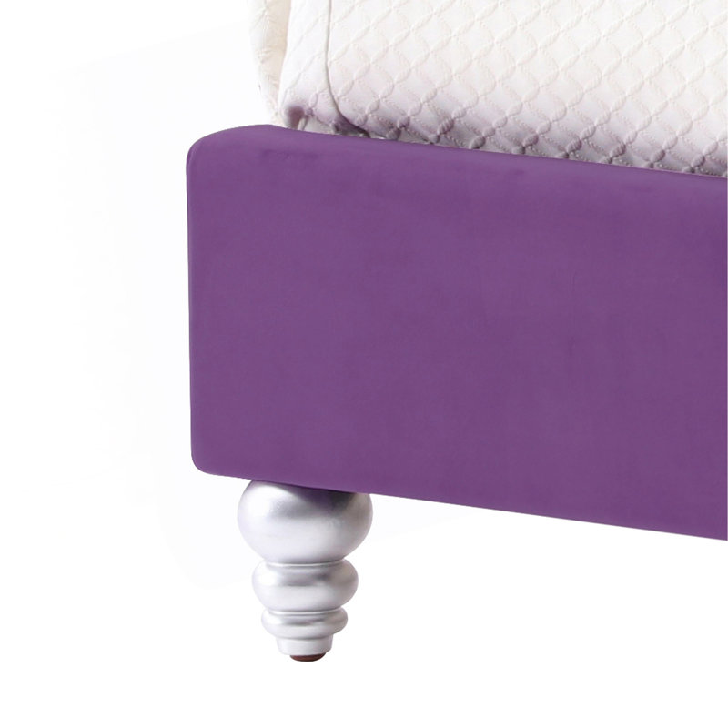 Lit tapissier élégant mauve transitionnel, Grand lit